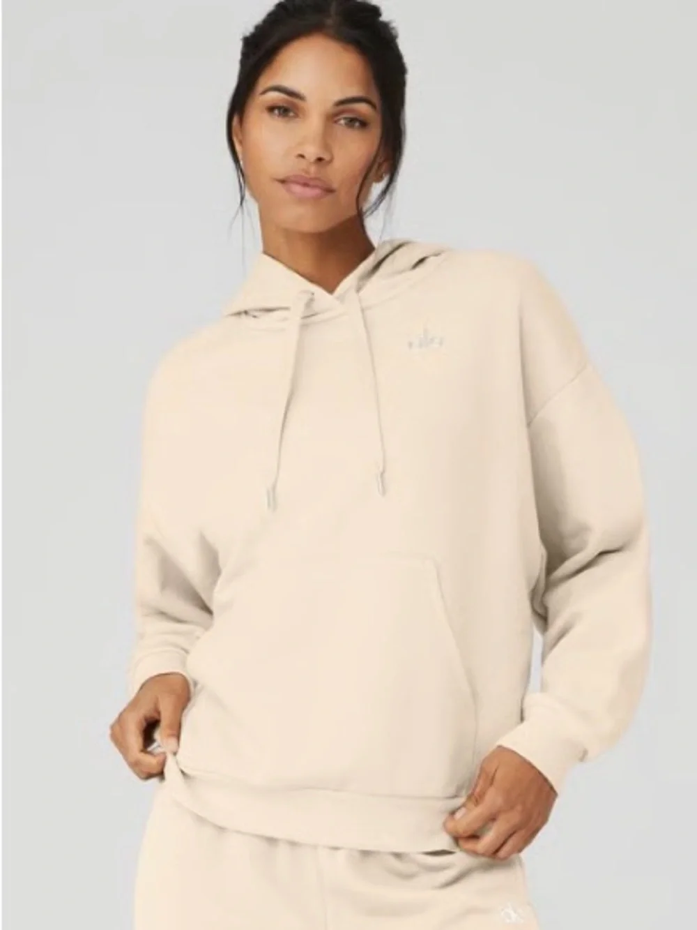 ALO Yoga Cream Drawstring Hoodie